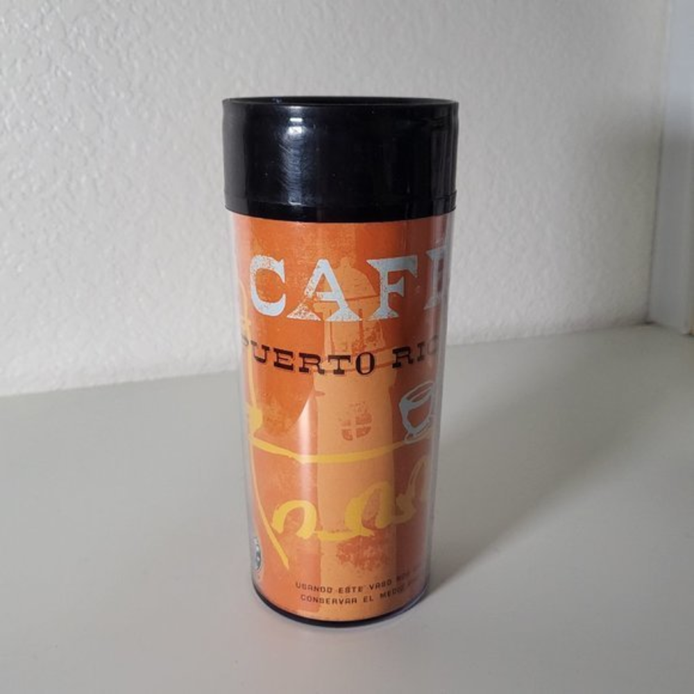 Vintage Starbucks 2002 Cafe Puerto Rico Orange Travel‎ Insulated 12oz Cup
